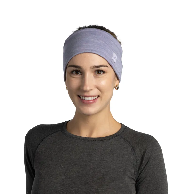 BUFF Merino Wide Headband Solid Iris-1