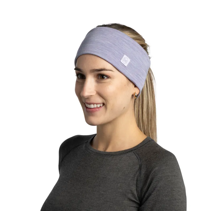 BUFF Merino Wide Headband Solid Iris-2