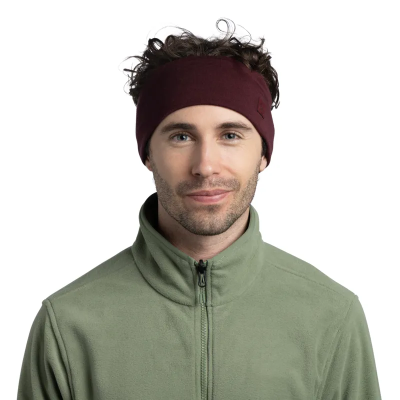 BUFF Merino Wide Headband Solid Garnet-1