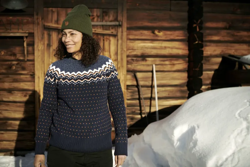 Fjallraven Womens Ovik Knit Sweater Autumn Leaf/Desert Brown-8