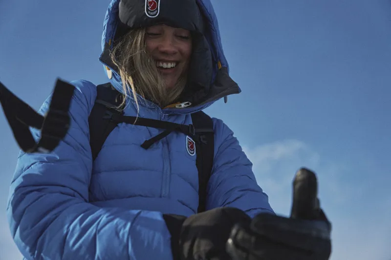 Fjallraven Womens Expedition Pack Down Anorak Mustard Yellow-11