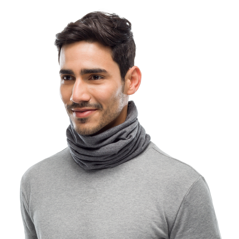 Buff Merino Midweight Neckwear Light Grey Melange-1