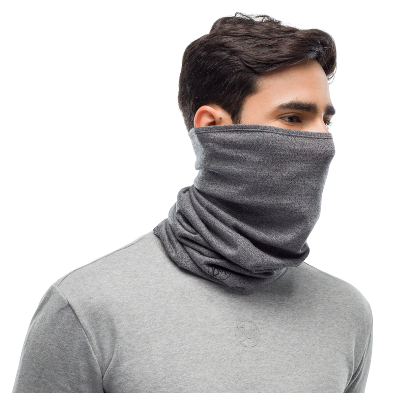 Buff Merino Midweight Neckwear Light Grey Melange-2