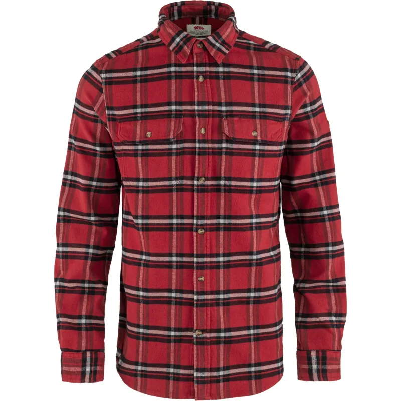Fjallraven Mens Ovik Heavy Flannel Shirt Red Oak/Fog