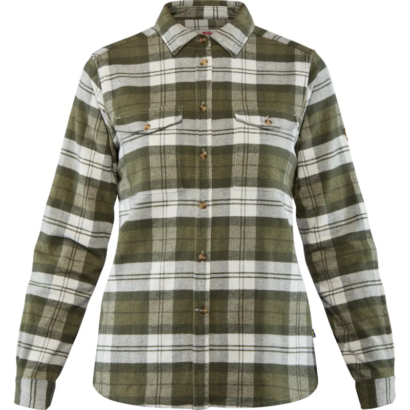 Fjallraven Womens Ovik Heavy Flannel Shirt Green