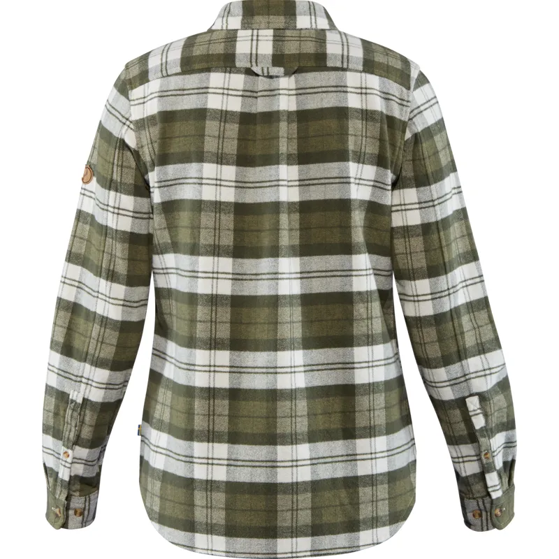 Fjallraven Womens Ovik Heavy Flannel Shirt Green-1