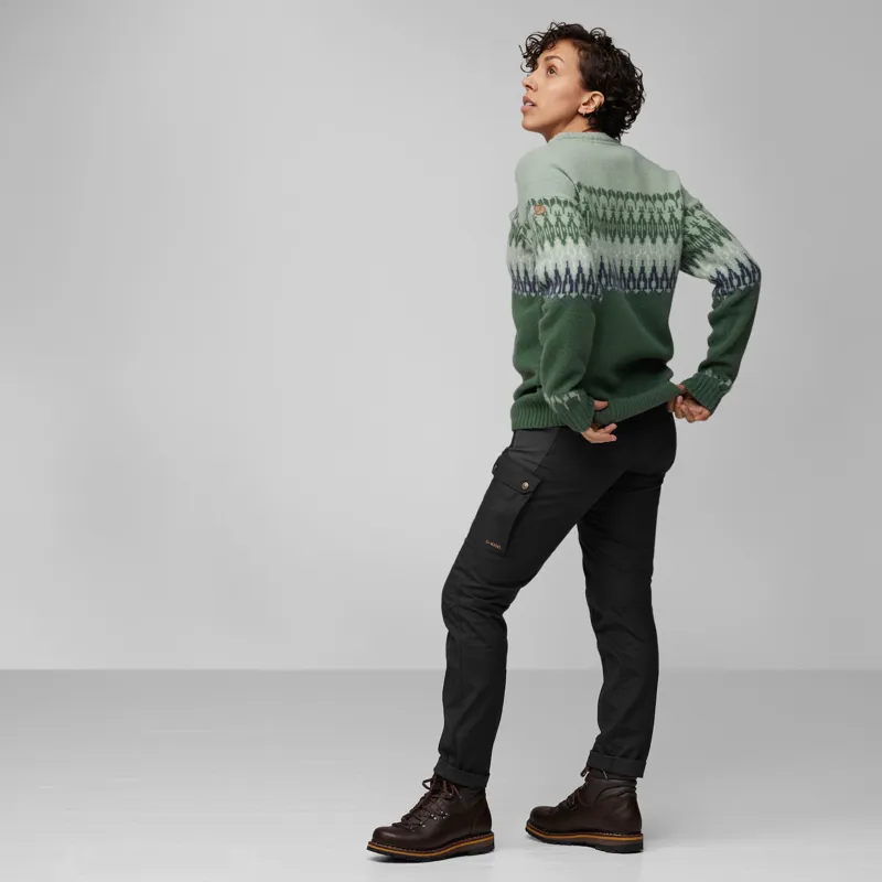 Fjallraven Women's Ovik Path Knit Sweater Grey/Chalk White-2