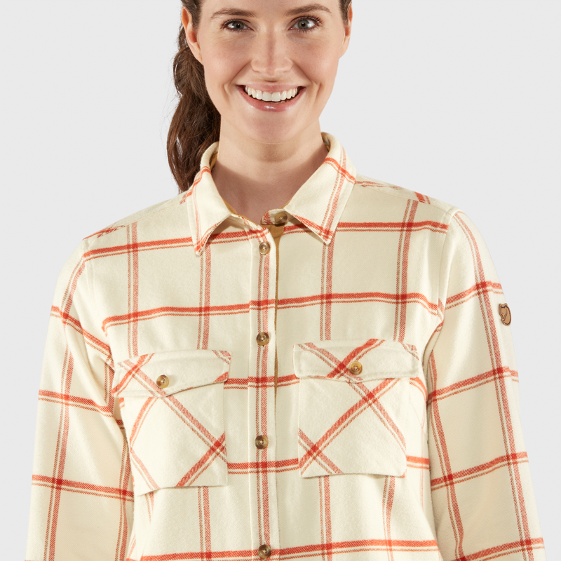 Fjallraven Womens Ovik Twill Shirt Long Sleeve Patina Green/Desert Brown-6