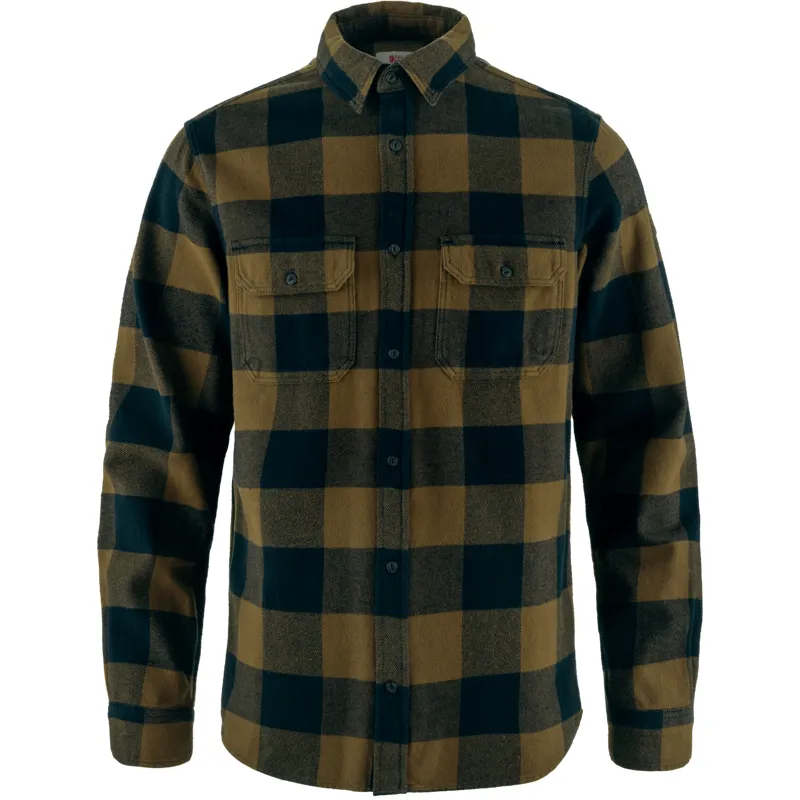 Fjallraven Men's Ovik Heavy Flannel Shirt Wood Brown/ Dark Navy