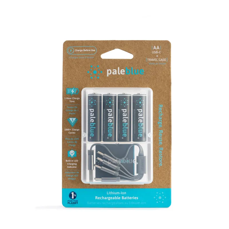 Pale Blue AA Rechargeable Batteries 4 -Pack-1