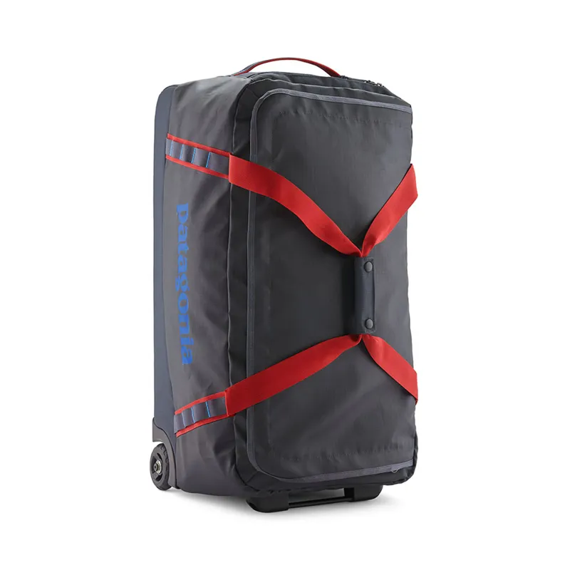 Patagonia Black Hole Wheeled Duffel 70L Smolder Blue w/Amanita Red