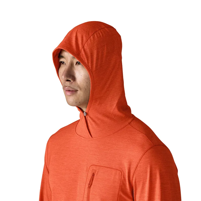 Patagonia Mens Capilene Cool Sun Hoodie Coal Orange X-Dye-4
