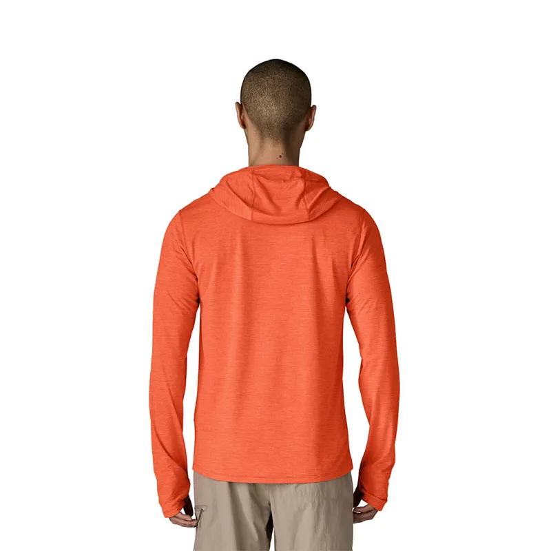Patagonia Mens Capilene Cool Sun Hoodie Coal Orange X-Dye-2