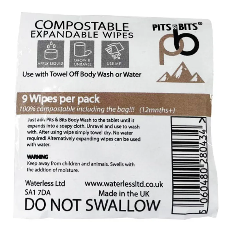 Pits And Bits Expandable Wipes 9 Pack