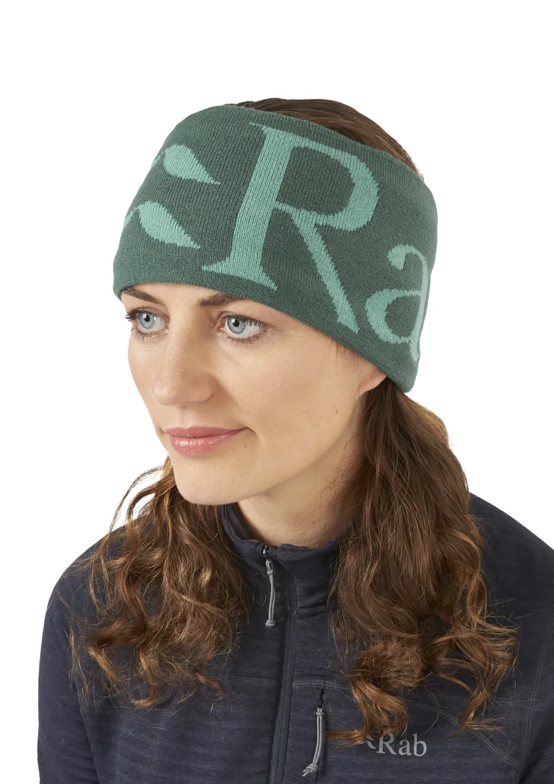 Rab Knitted Logo Headband Green Slate-1