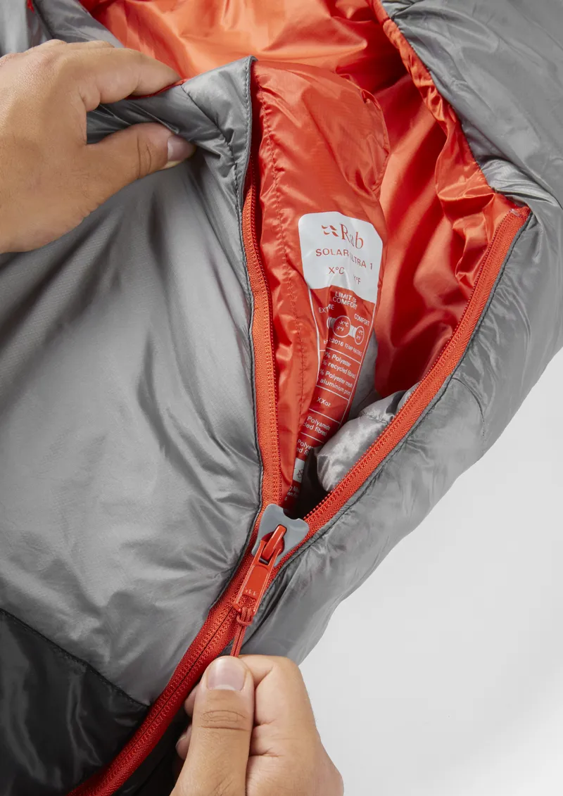 Rab Solar Ultra 1 Sleeping Bag Granite - Regular - Left Zip-4