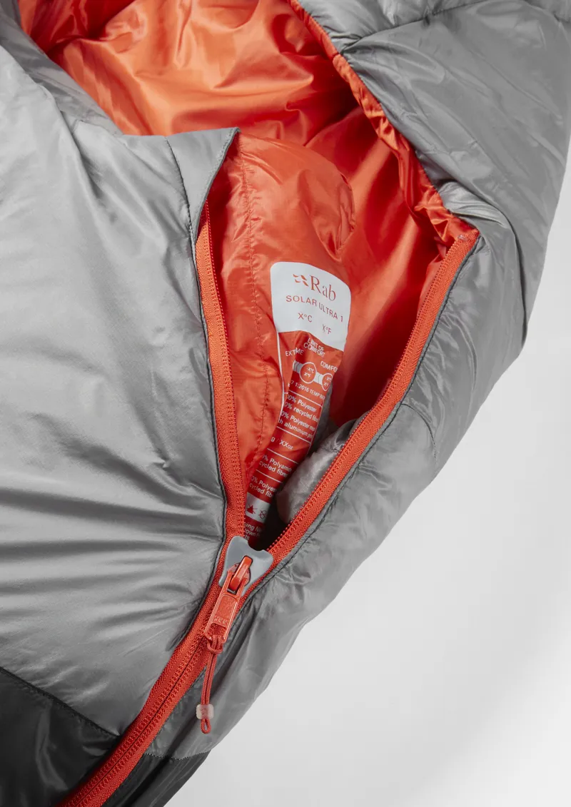 Rab Solar Ultra 1 Sleeping Bag Granite - Regular - Left Zip-5