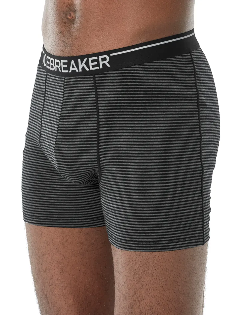 Icebreaker Mens Anatomica Boxers Gritstone Heather/ Black-2