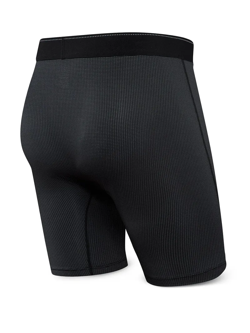 SAXX Quest Quick Dry Mesh Long Leg Boxers Black-1