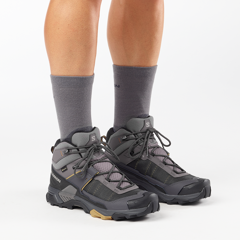 Salomon Mens X Ultra 5 Mid GTX Dark Gull Gray/Asphalt -2