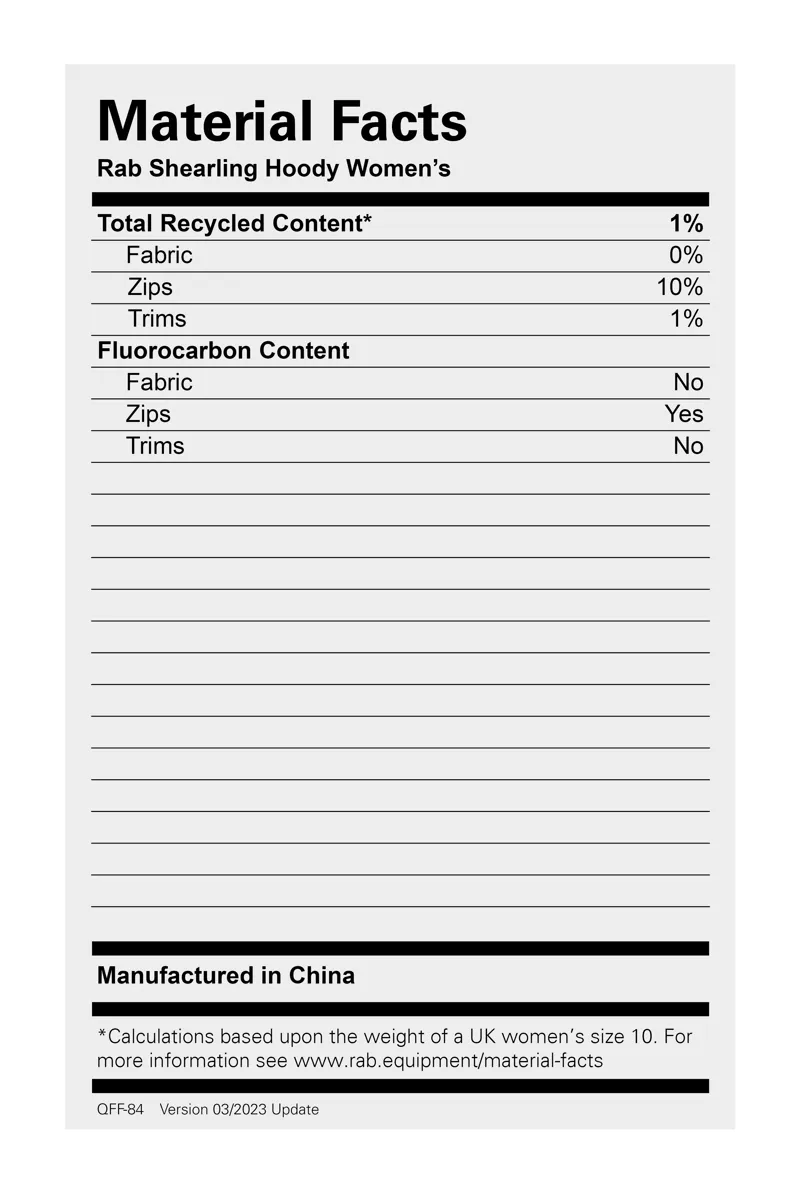 Rab Womens Shearling Hoody Pewter-1