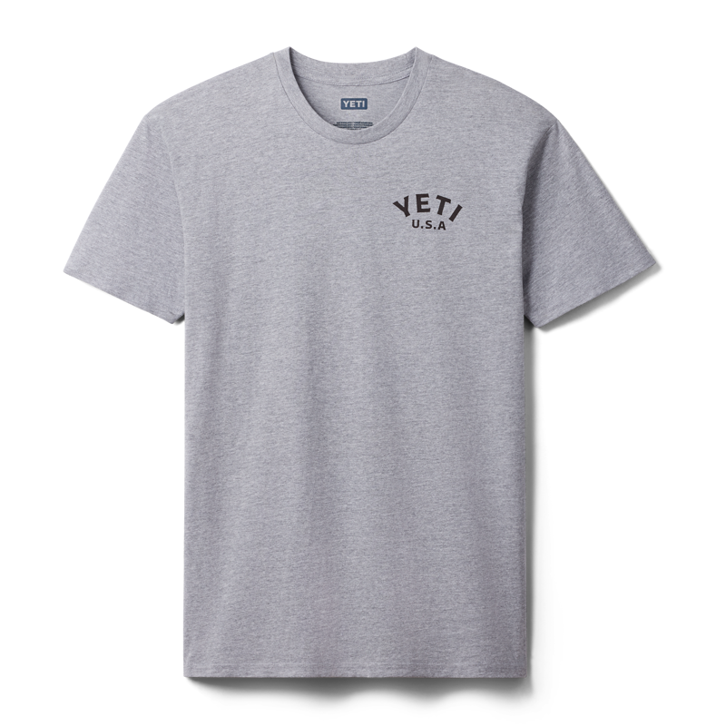 YETI Pigeon Emblem Short Sleeve T-Shirt Heather Grey