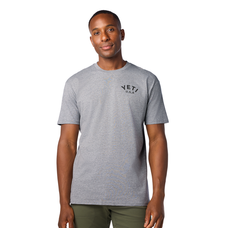 YETI Pigeon Emblem Short Sleeve T-Shirt Heather Grey-2