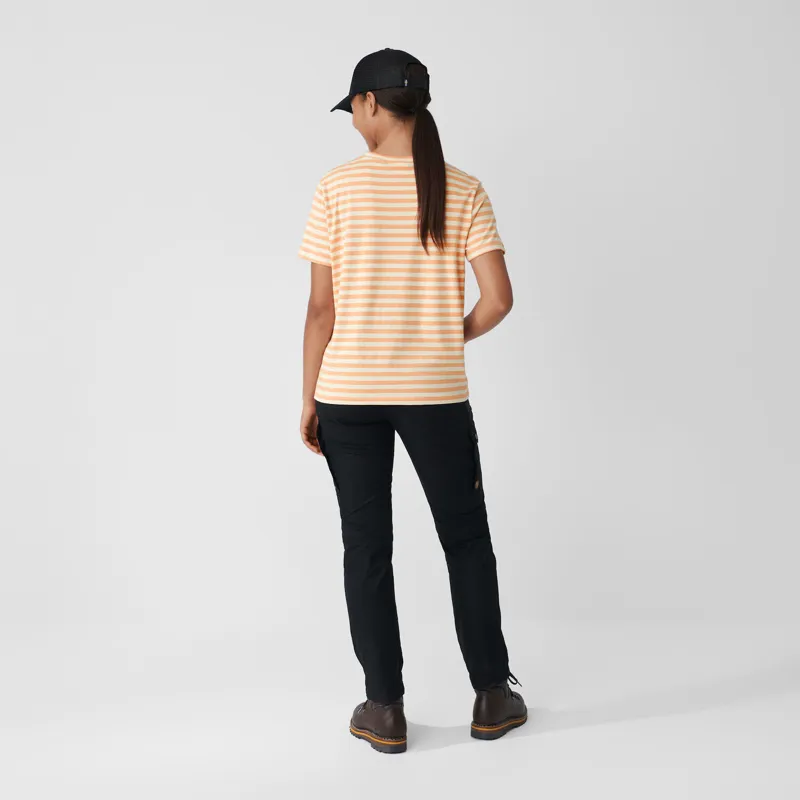Fjallraven Womens Striped T-Shirt Cotton Sky/Poppy Fields-4