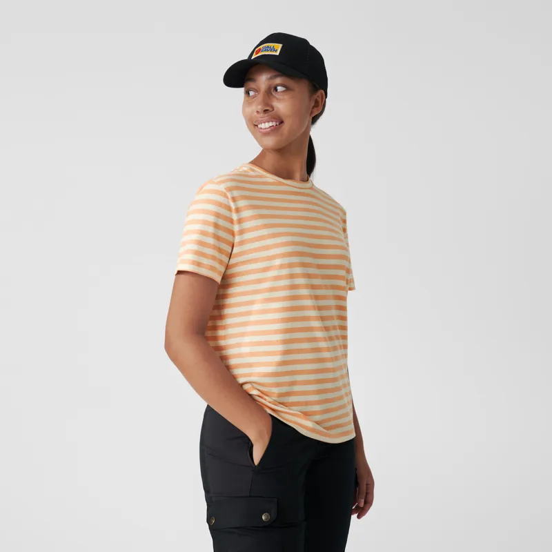 Fjallraven Womens Striped T-Shirt Sky/Chalk White-5