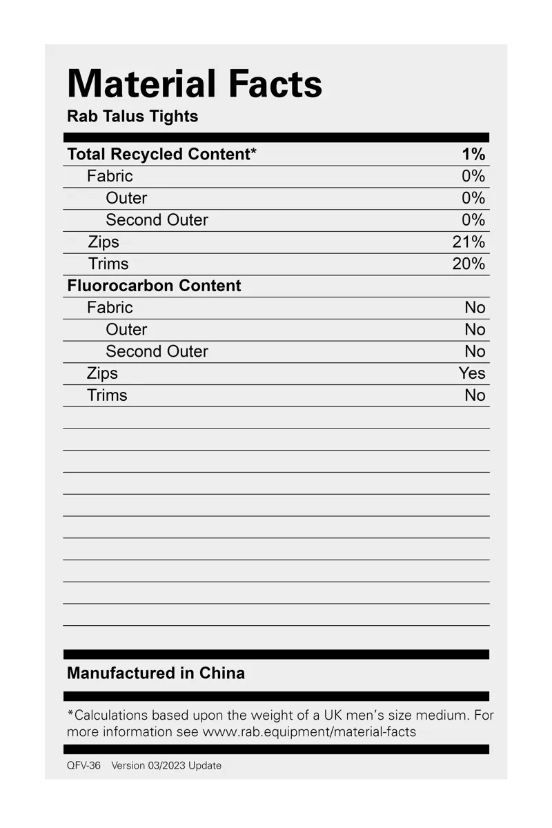 Rab Mens Talus 3/4 Tights Black-1