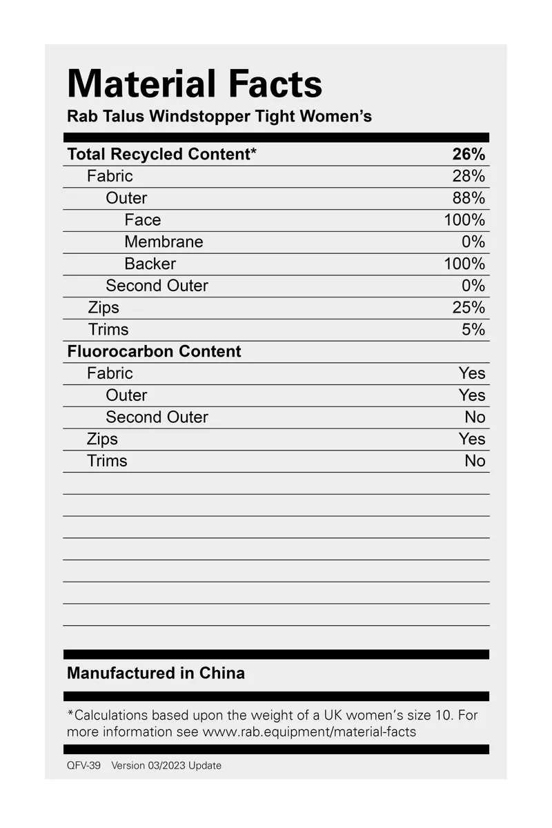 Rab Womens Talus Windstopper Tights Deep Heather-2