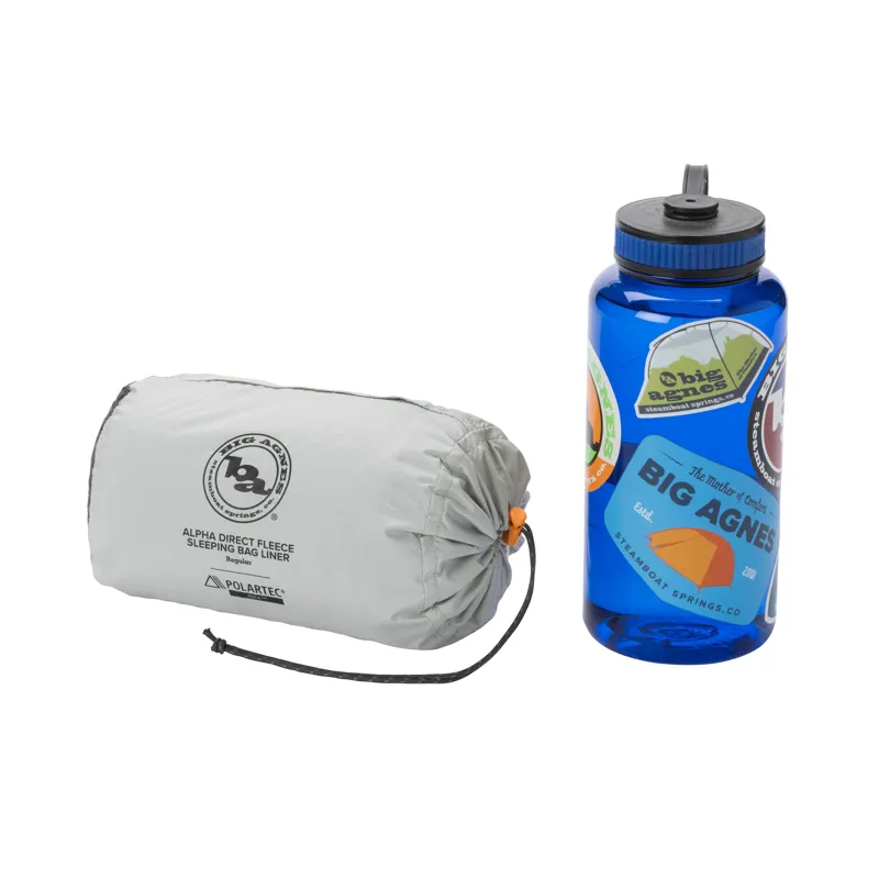 Big Agnes Alpha Direct Fleece Sleeping Bag Liner Long Asphalt-2