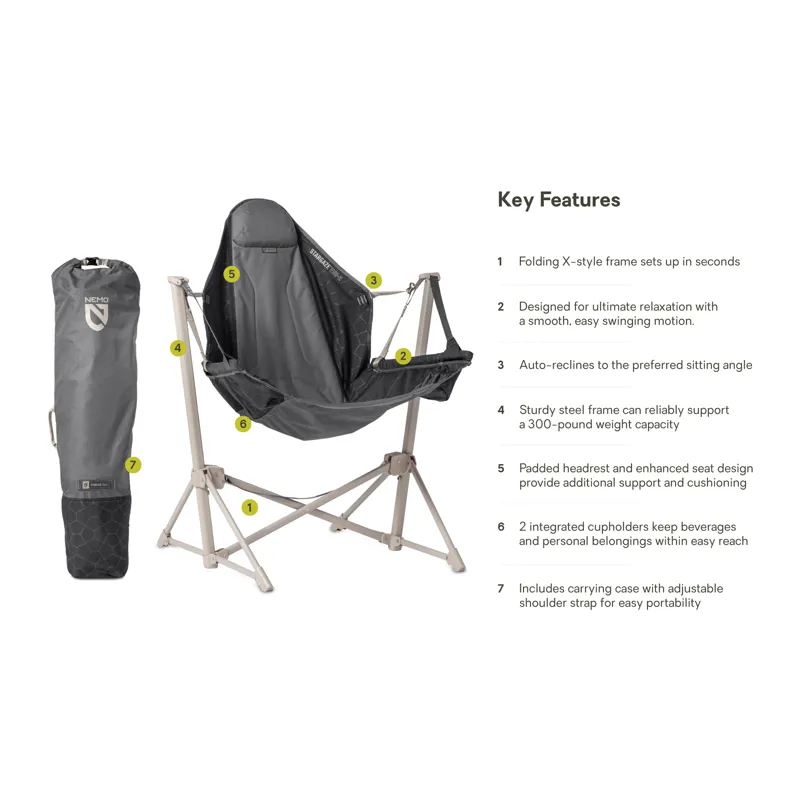 NEMO Equipment Stargaze EVO-X Camping Chair Goodnight Black-3