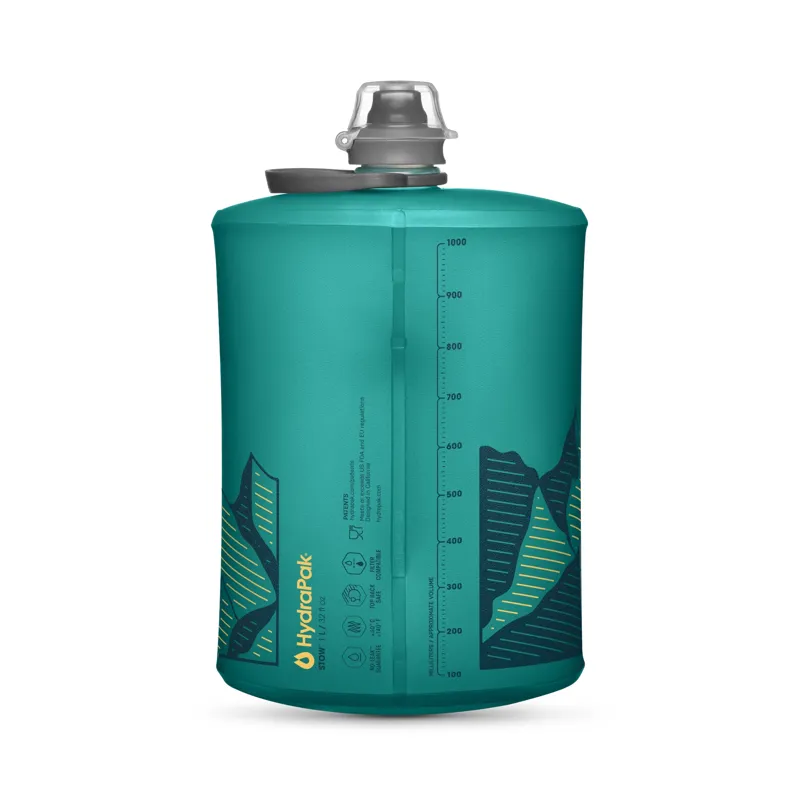 Hydrapak Stow 1L Water Bottle Glacier Blue-1