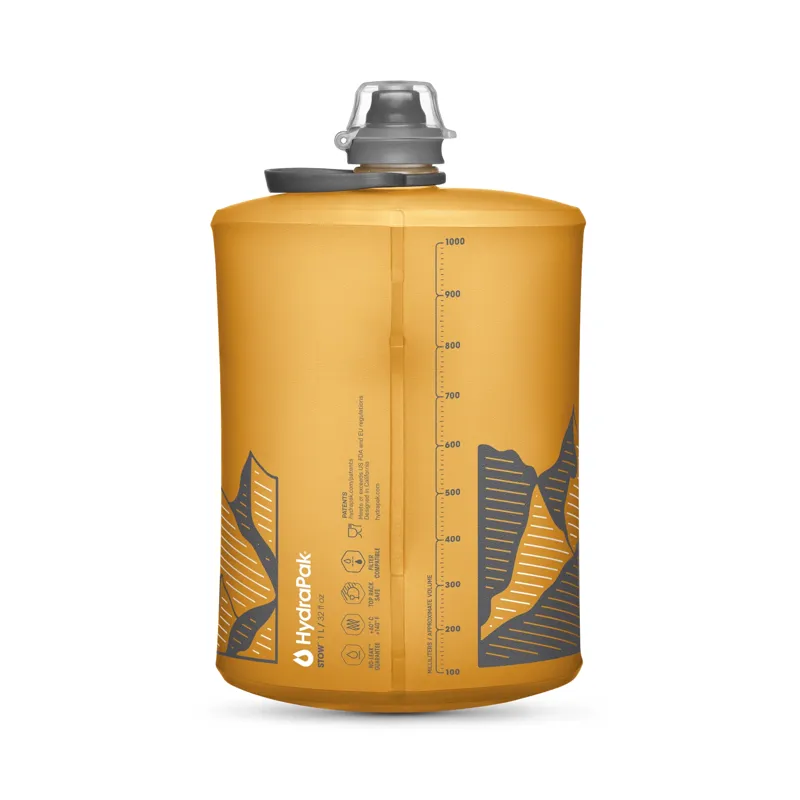 Hydrapak Stow 1L Water Bottle Golden Yellow-1