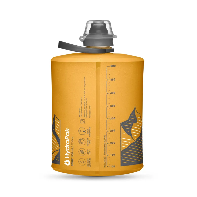 Hydrapak Stow 500ml Water Bottle Golden Yellow-1