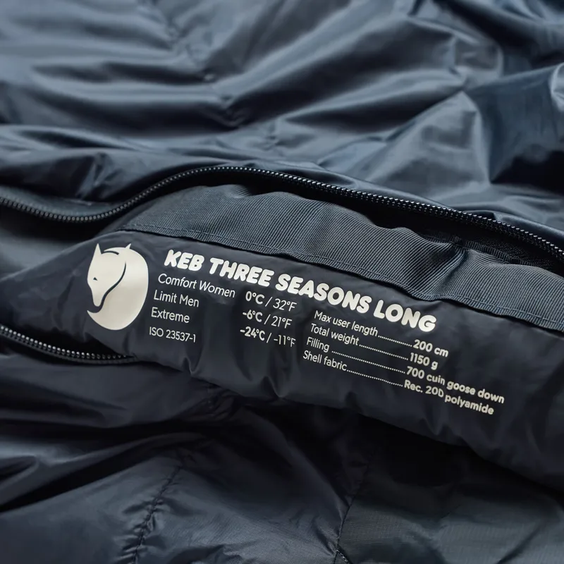 Fjallraven Keb Three Seasons Sleeping Bag Navy - Long-6