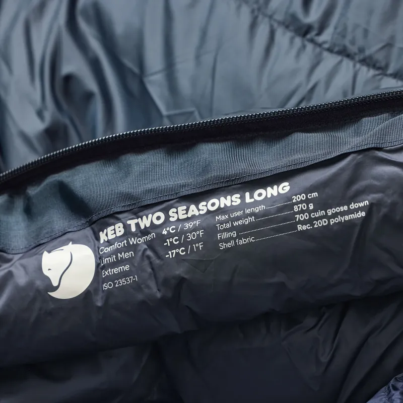 Fjallraven Keb Two Seasons Sleeping Bag Navy - Long-8