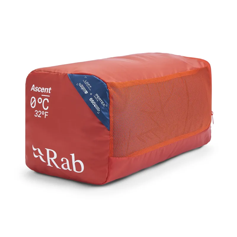 Rab Mens Ascent 0C/ 32F Sleeping Bag - Regular - Left Zip Tempest Blue/ Maya-3