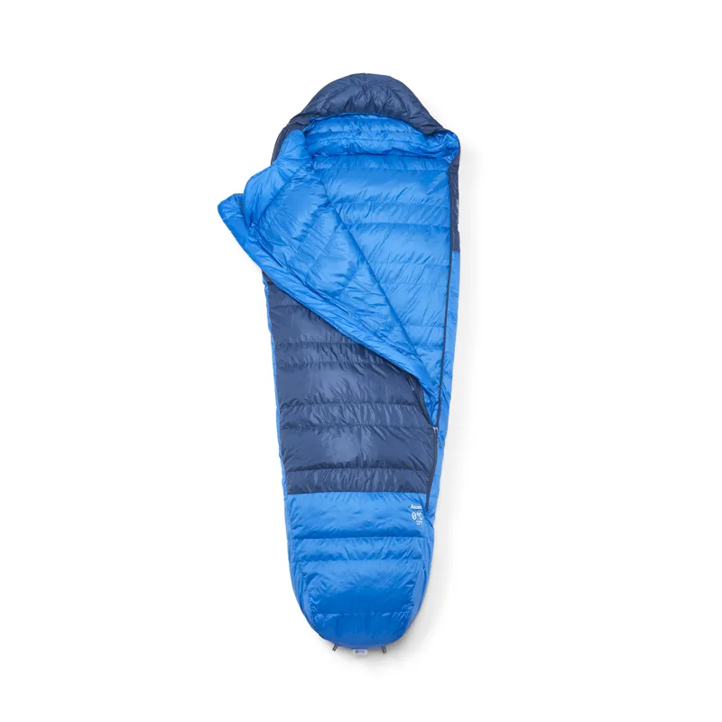 Rab Mens Ascent 0C/ 32F Sleeping Bag - Regular - Left Zip Tempest Blue/ Maya-1