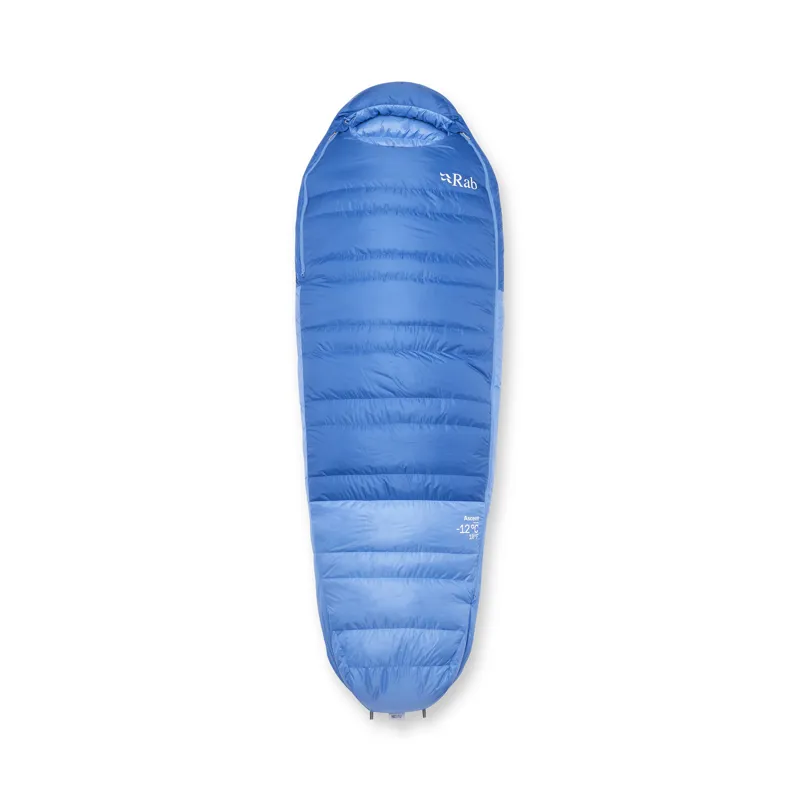 Rab Women's Ascent -12C/ 10F Sleeping Bag - Long - Right Zip Dark Bluebird/ Bluebird