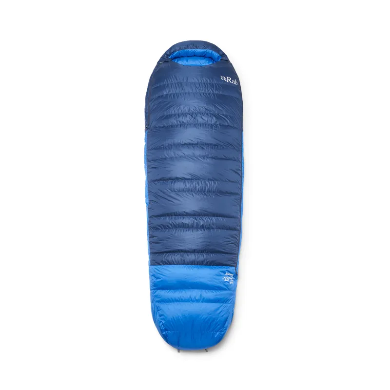 Rab Men's Ascent -18C / 0F Sleeping Bag - Regular - Left Zip Tempest Blue/ Maya Blue