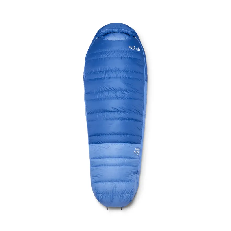 Rab Women's Ascent -18C / 0F Sleeping Bag - Long - Right Zip Dark Bluebird/ Bluebird