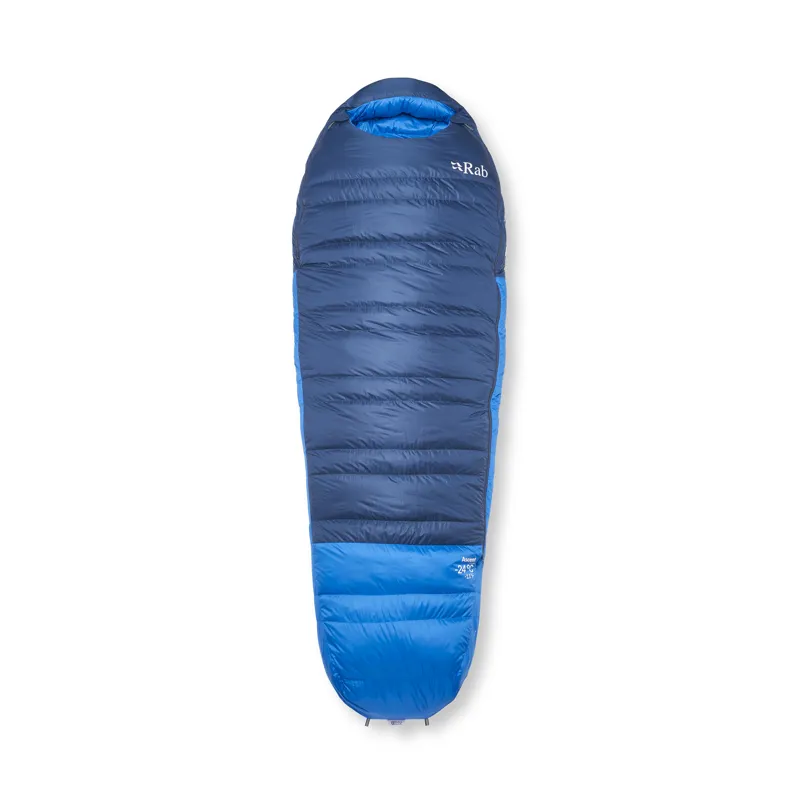 Rab Men's Ascent -24C / -11F Sleeping Bag - Long - Left Zip Tempest Blue/ Maya Blue