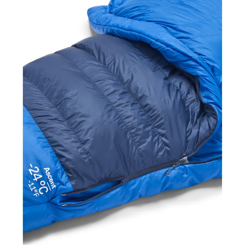 Rab Men's Ascent -24C / -11F Sleeping Bag - Long - Left Zip Tempest Blue/ Maya Blue-10