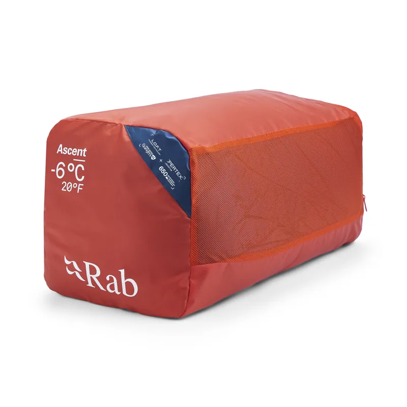 Rab Men's Ascent -6C / 20F Sleeping Bag - Long Wide - Left Zip Tempest Blue/ Maya Blue-3