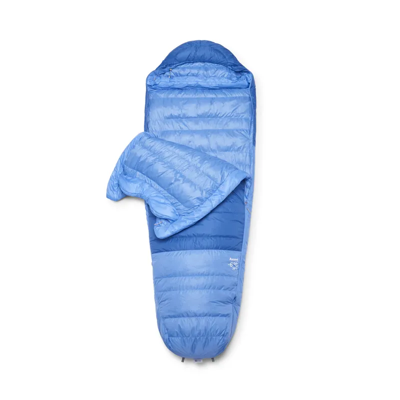 Rab Women's Ascent -6C / 20F Sleeping Bag - Long - Left Zip Bluebird-3