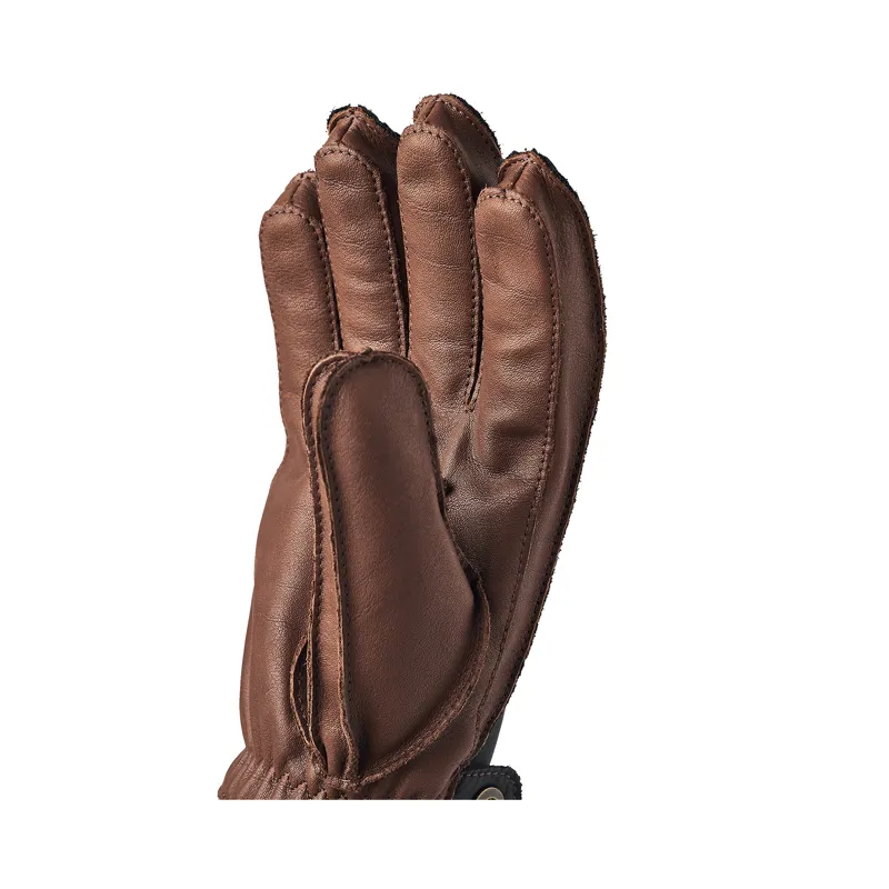 Hestra Wakayama Five Finger Gloves Navy/Brown-3