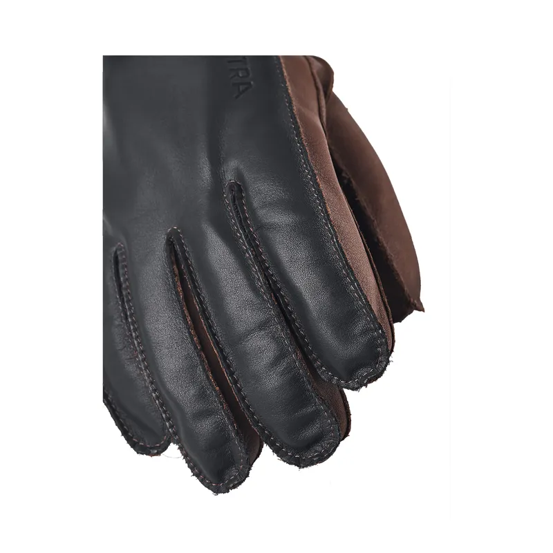 Hestra Wakayama Five Finger Gloves Navy/Brown-2