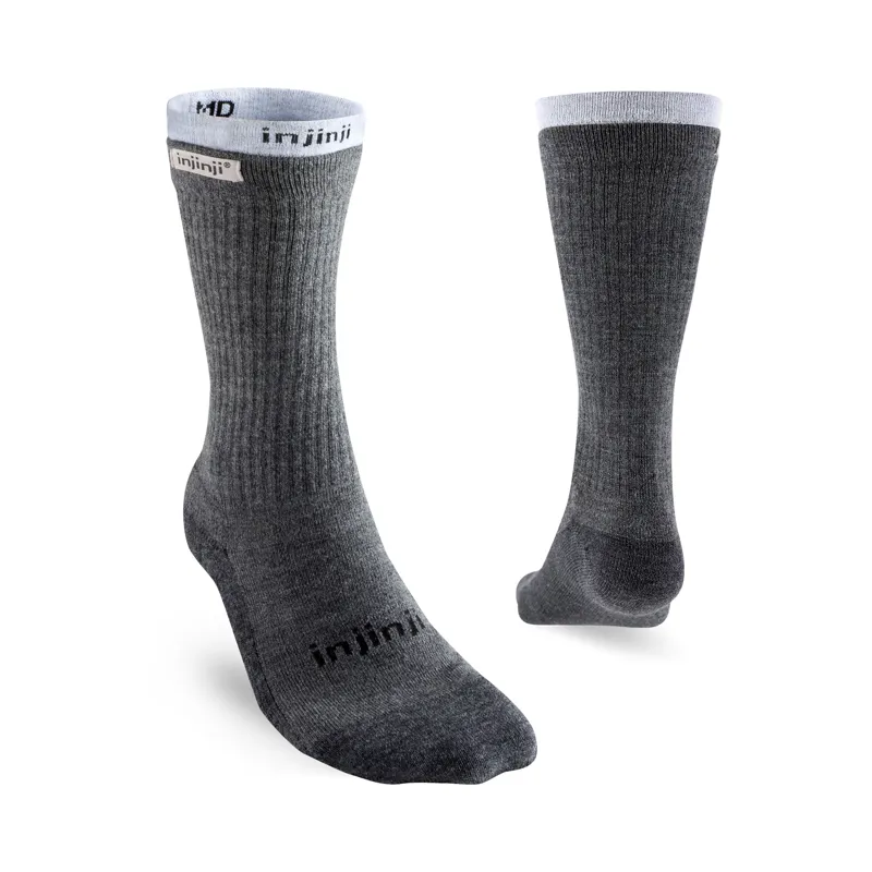 Injinji Men's Liner plus Hiker Toe Socks Charcoal Heather Grey-2